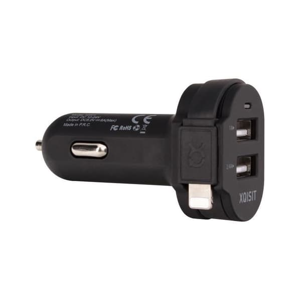 XQISIT Bil Laddare Dual Charge 6A light /USB