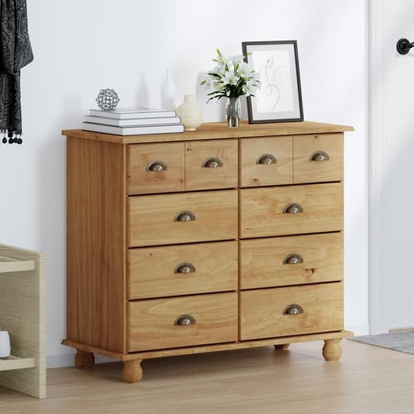 Commode ASKIM Moccafärgad 91x40x79 cm i massiv furu