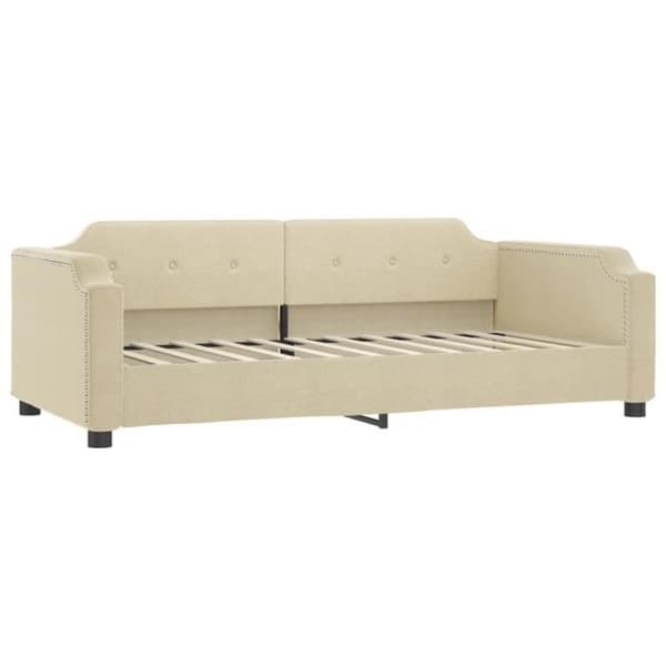 vidaXL Soffa crème 100x200 cm tyg 354214