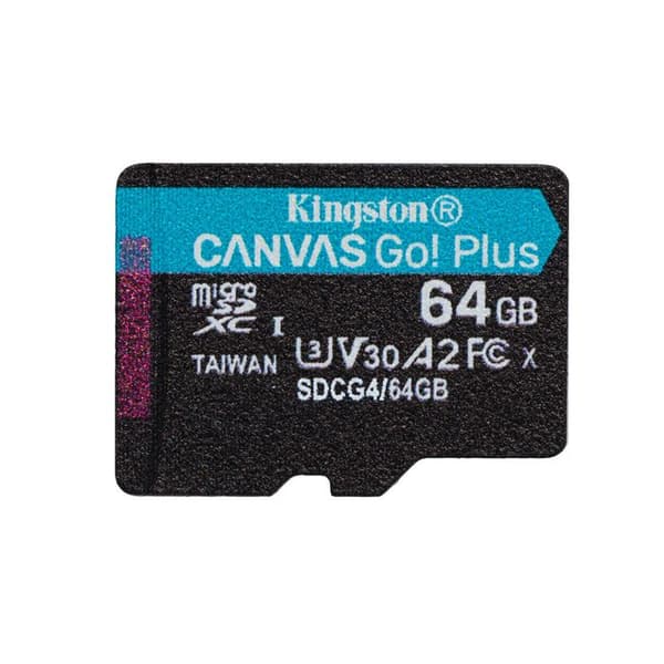 Kingston Technology MicroSD 64GB U3 V30 A2 200MB/s Canvas Go Plus