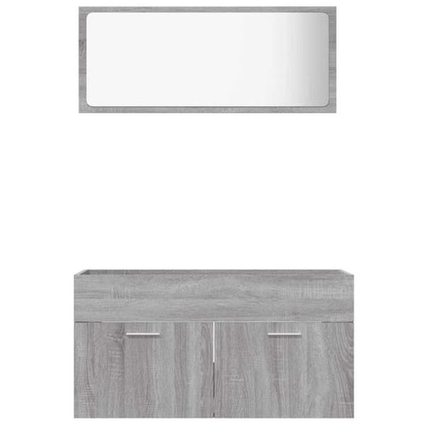 vidaXL 2-delad badrumsmöbelset Sonoma Grey 826624