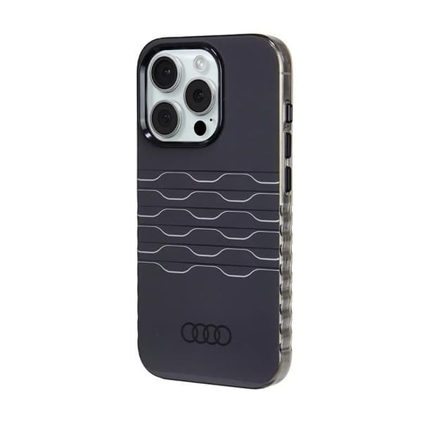 Hård skal - AUDI - iPhone 15 Pro 6.1" - MagSafe - Svart - Hexagonal design