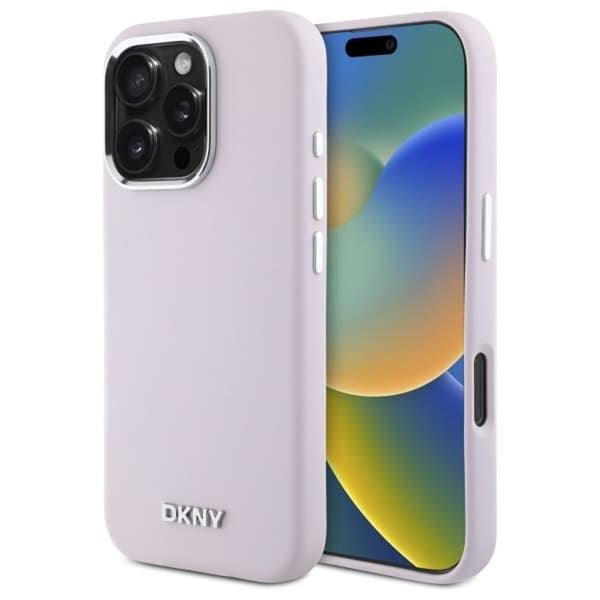 Mobilskal - DKNY - iPhone 16 Pro - Rosa - Flytande silikon - Rep-skydd