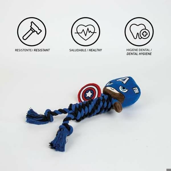 Hundleksak - MARVEL - Rektangulär - Blå - 9,5 x 30 x 9,5 cm - Tyg