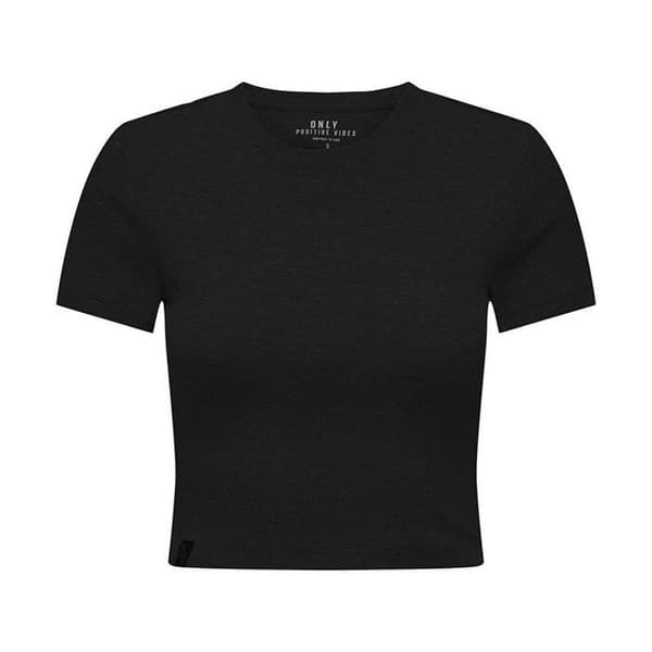 Enfärgad kortärmad crop top för kvinnor ONLY
