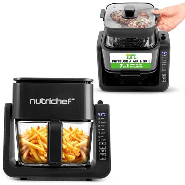 Luftfritös med grill - NUTRICHEF - NutriChef - 1500 W - 4 L - 8 program
