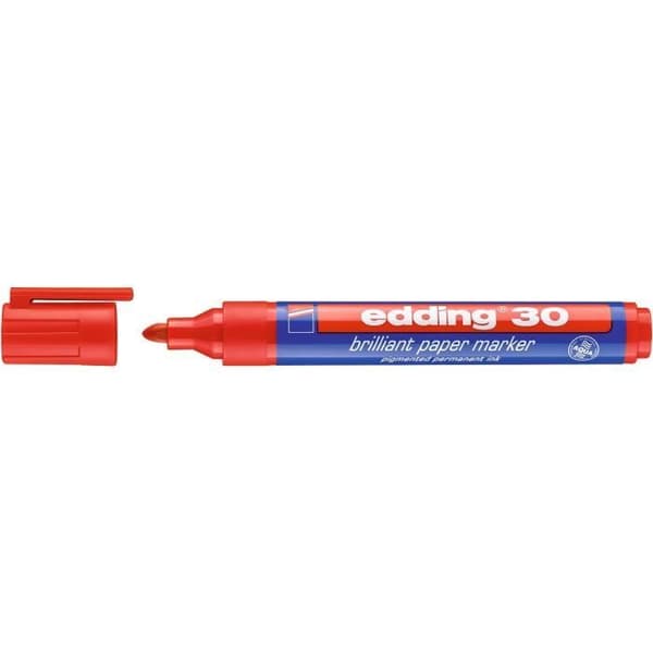 Marker - edding - 4-30002-10 - Glänsande Bläck - Rund Spets - Röd