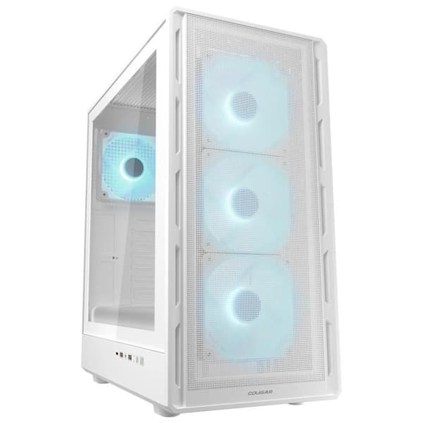 PC Gaming Chassi - COUGAR - AIRFACE PURE PRO - Vit - 4 ARGB Fläktar - USB-C 3.2 Gen2
