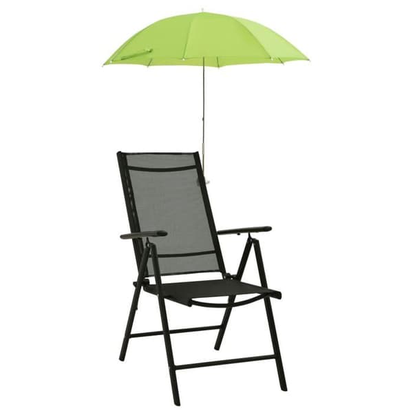 vidaXL Campingstol Parasoll 2 st Grön 105 cm