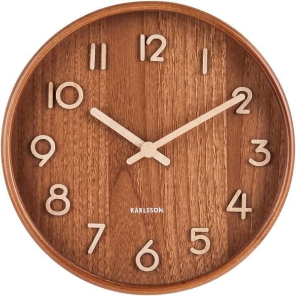 Väggklocka - Karlsson - KA5808DW - Lindträ - Rund - D22 cm