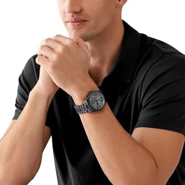 Klocka - MICHAEL KORS - Lexington - 45 mm - Kvarnchronograf - Rostfritt Stål