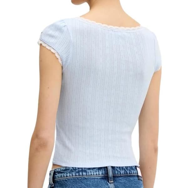 T-shirt Blå Dam Tommy Hilfiger Pointell