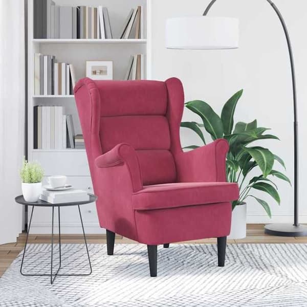 vidaXL Fåtölj röd vinröd sammet 324064