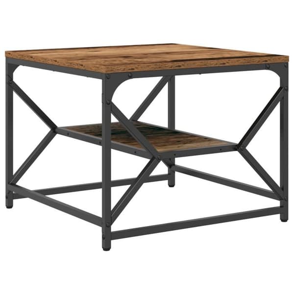 Lågt bord - Åldrat trä - 51x50x40 cm - Rektangulär - Matt finish