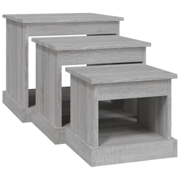 vidaXL häckningsbord 3 st Sonoma Grey Engineered Wood 816494