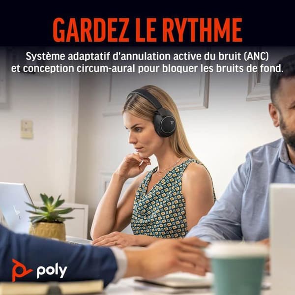 Micro-headset Poly Voyager Surround 80 UC Bluetooth - Bullerdämpande, Optimal Komfort