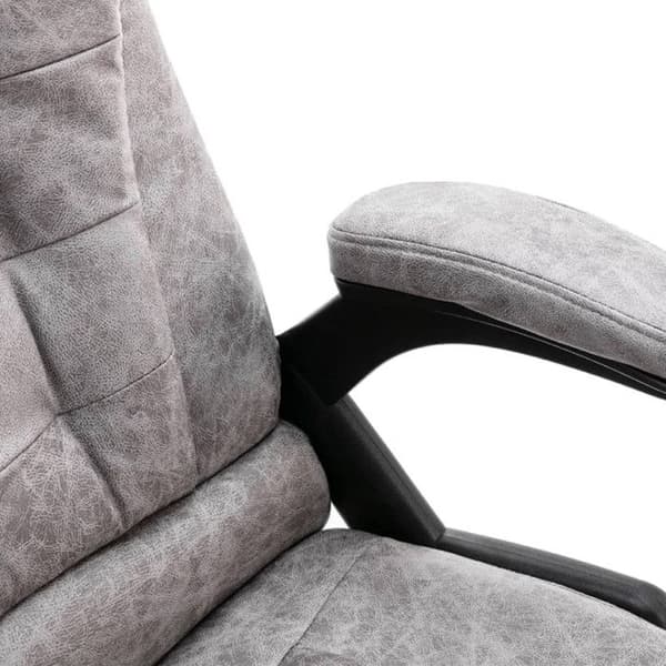 vidaXL massagekontorsstol ljusgrå konstlädermocka 20578