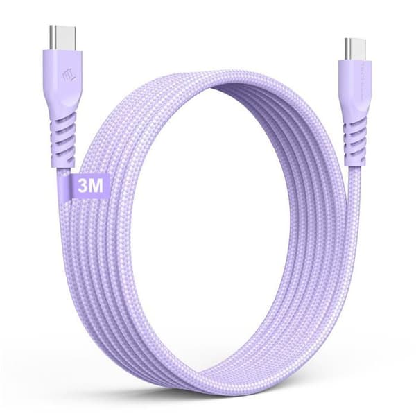 Kit laddare Techgear - USBC till USBC flätad -3m LAV