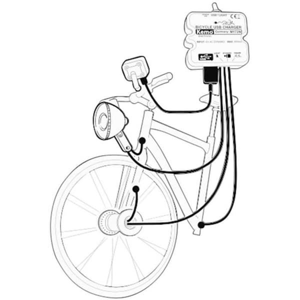 Cykelladdare Kemo M-172N - USB svart 1 st