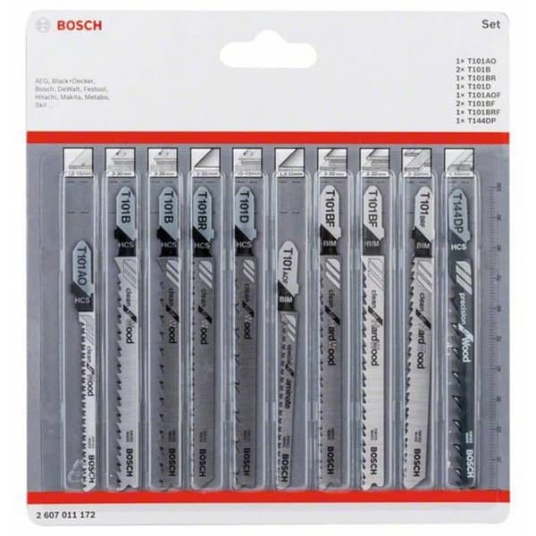 Sticksågsblad - Bosch - Clean Precision - 10 blad - Mjukt och hårt trä - Precision skärning
