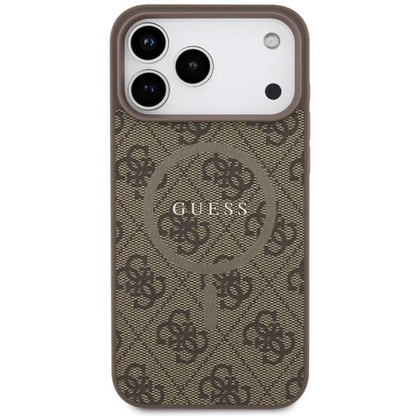 Coque Guess 4G Ring Classic Logo MagSafe för iPhone 17 Pro Max - Brun