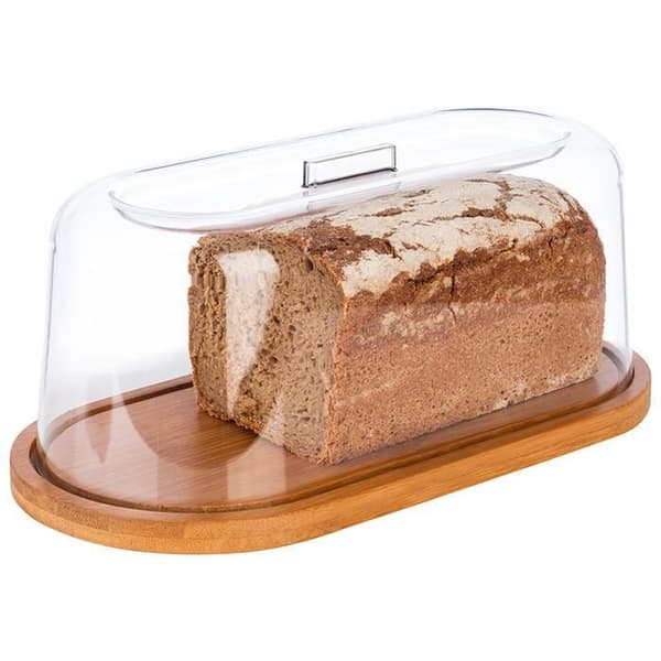 APS 826 Bricka med lock, bambu, plastöverdrag (28 x 14 x 11,5 cm) - Ostöverdrag, ostbricka