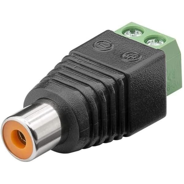 Terminaladapter - Wentronic 76741 - 2 stift - RCA hona - Svart