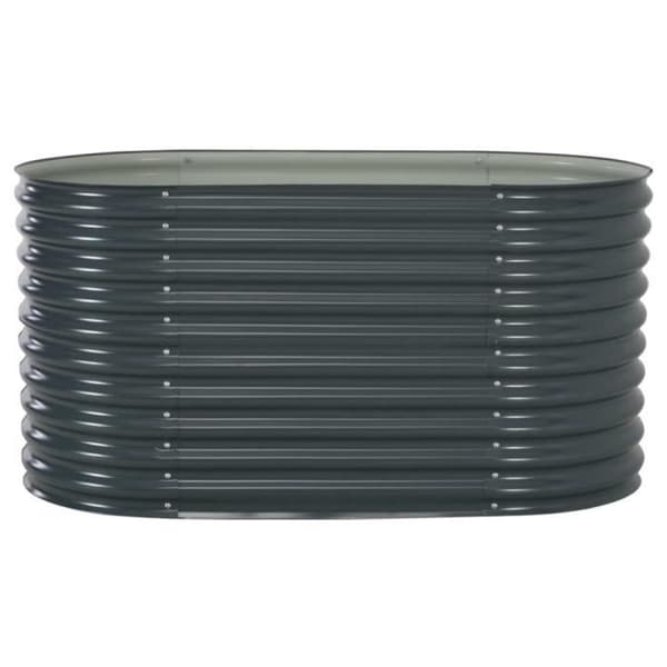 Jardiniär - vidaXL - 160x80x81 cm - Galvaniserat stål - Grå - Rektangulär