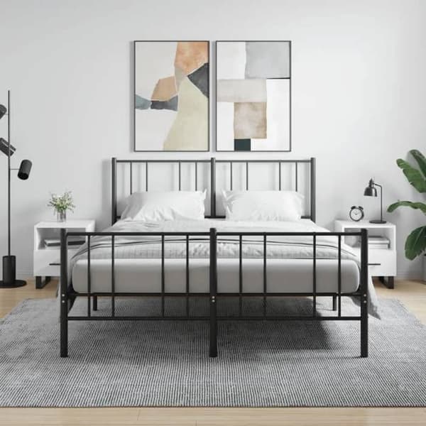 vidaXL Sängbord 2 st Blankvit 40x35x47,5 cm 827489