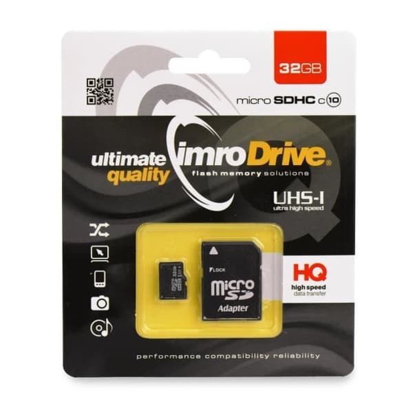 Minneskort - imro - microSD 32GB - Format Micro SDHC - Kompatibel Smartphone - 32 Go