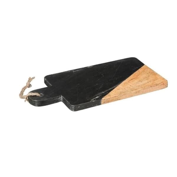 Presentationsfat, Svart Marmor och Trä 30X15