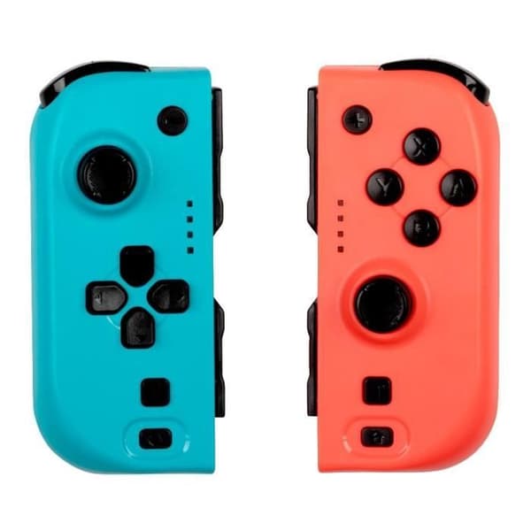 Joypads - Nintendo Switch och Switch OLED - KONIX - Autonomi 8 h - Vibrationsfunktion - Blå och röd