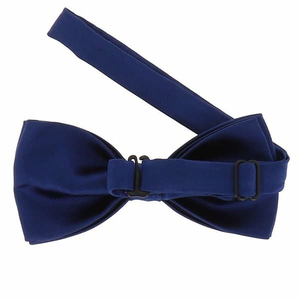 Förknutna fluga för män i satin - Mörkblå, bröllop och fest, 100% polyester