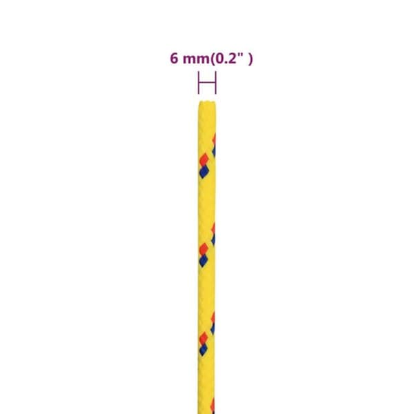 152602 vidaXL Båtrep Gul 6 mm 25 m Polypropen