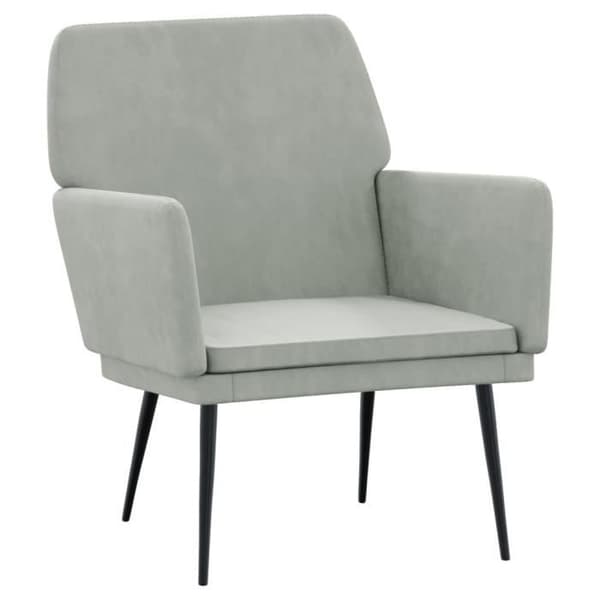 351372 vidaXL Fåtölj ljusgrå 62x79x79 cm sammet