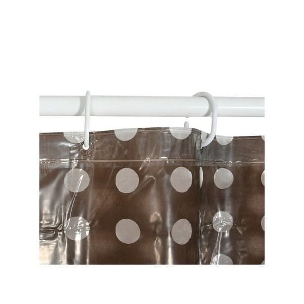 Duschdraperi PVC 180x200cm Brun - Öglor inkluderade MSV