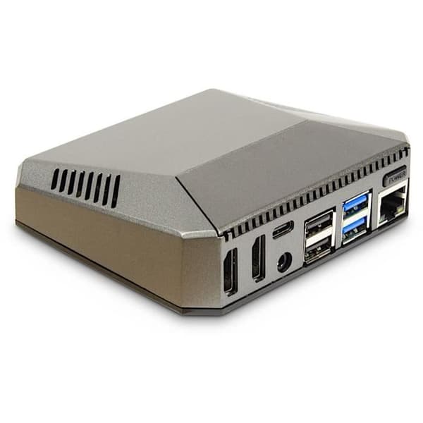 Placering - INTER-TECH - 88887361 - Aluminium - Raspberry Pi - Grå - 105 mm x 95 mm x 33 mm