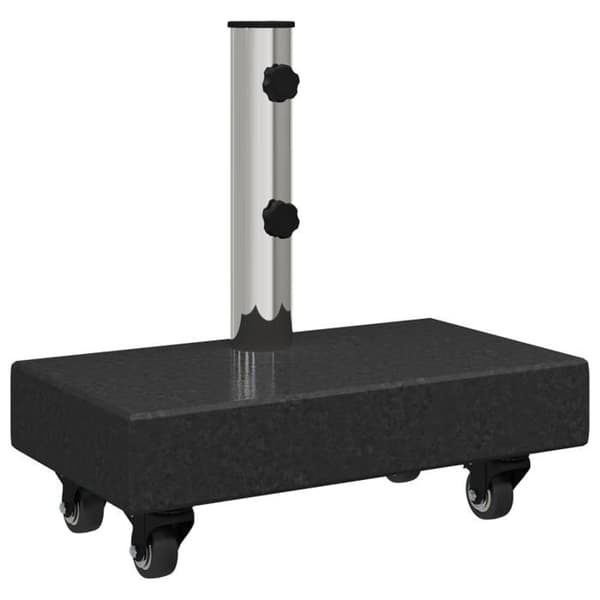 Parasolbas med hjul för stolpar Ø38 48mm Granit Svart 25 kg Rektangulär