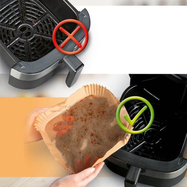 GOURMETmaxx Pappersformar för varmluftsfritös (5-8 l) - 50 stycken