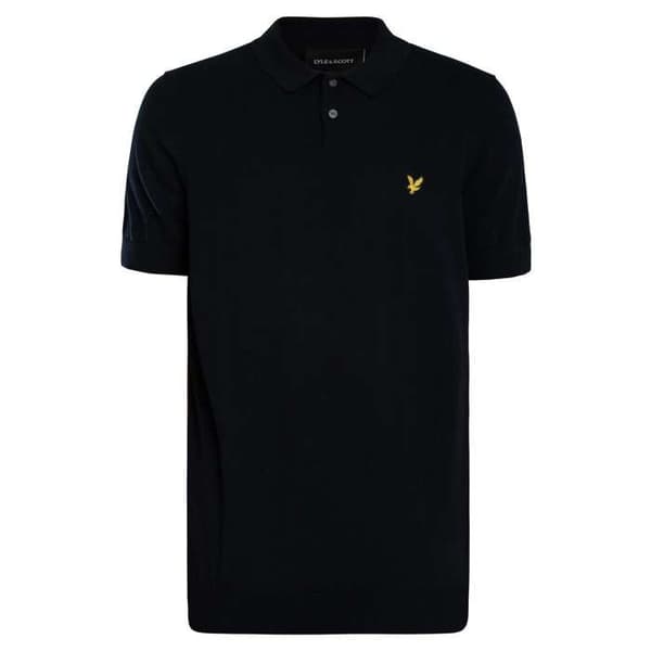 Kortärmad Stickad Bomullspolo - Lyle & Scott