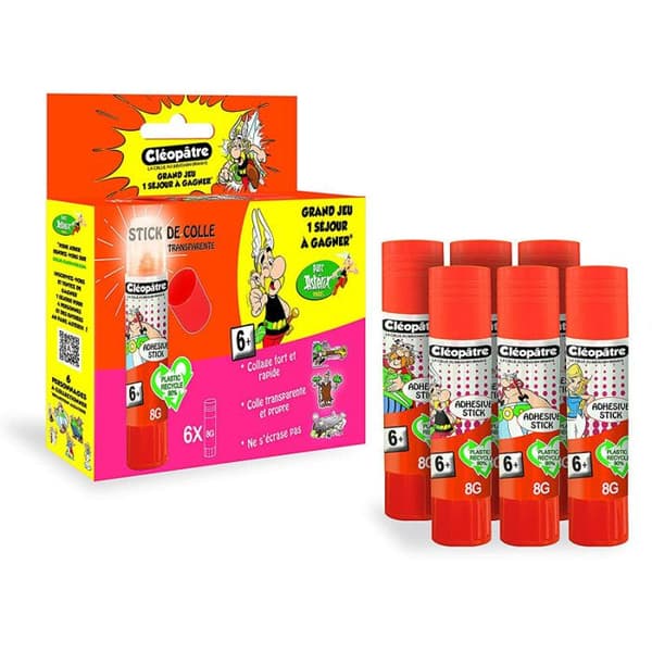 Set med 6 Cleostick Cleopatra vita limstift 8g