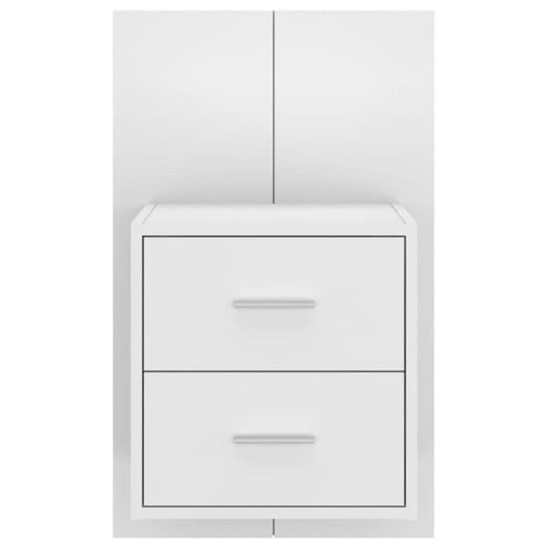 vidaXL Väggmonterat Sängbord Glansigt Vit 811001