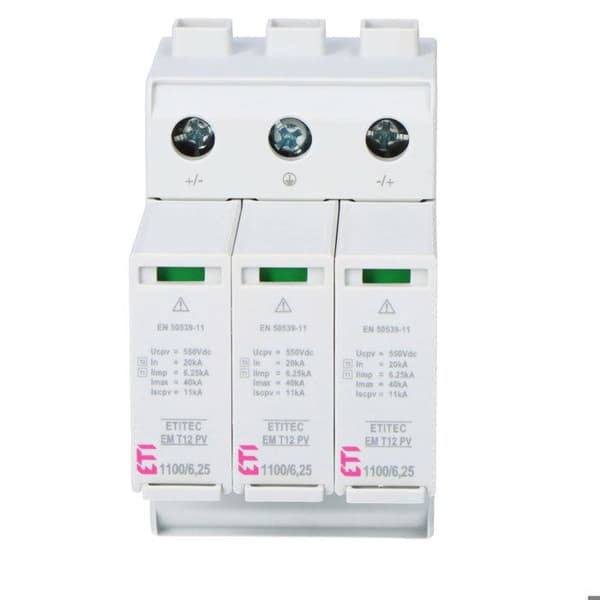 Parafloder T1 T2 (B och C) för PV-system ETITEC EM T12 PV 1100/6,25 Y