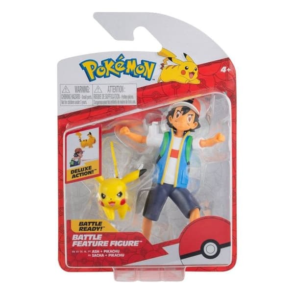 Battle Feature Figures Selection | pokemon | Deluxe flyttbar actionfigur | Sasha & Pikachu