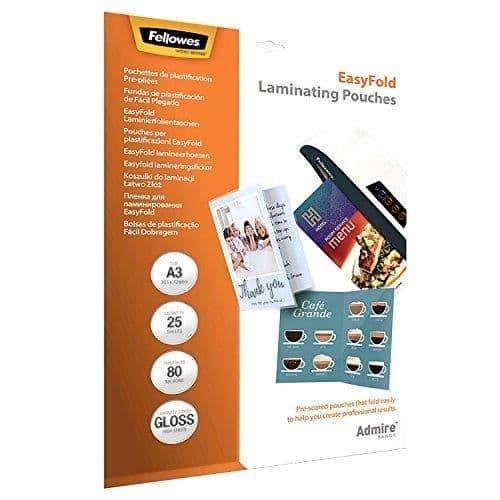 FELLOWES ADMIRE EASYFOLD FÖRPACKNING MED 25 PRE-PL LAMINERINGSFÅSAR
