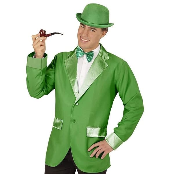 Grön sammet melonhatt - WIDMANN - Storlek 58 - Satinband - Sammet - Grön - Festaccessoar