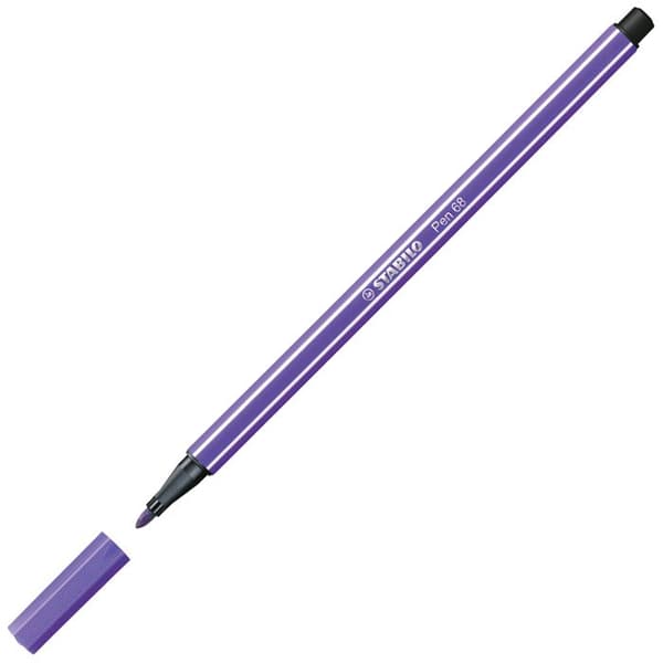 Feutre - Stabilo - Pen 68 - Lila - 10-pack - Linjebredd 1 mm