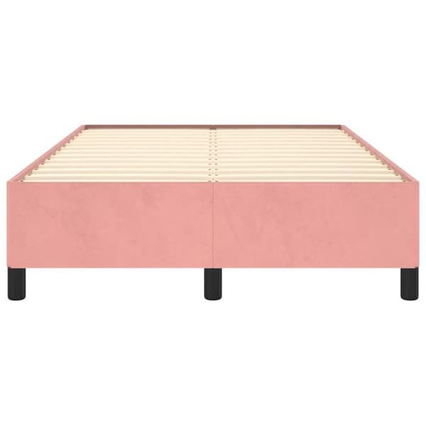 vidaXL Sängram utan madrass rosa 120x200 cm sammet 347317