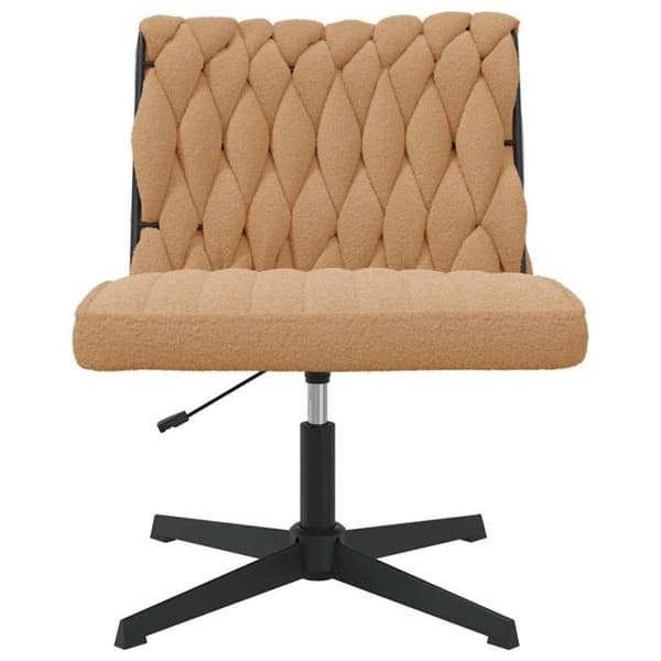 Beige kontorsstol med bouclétyg som ull