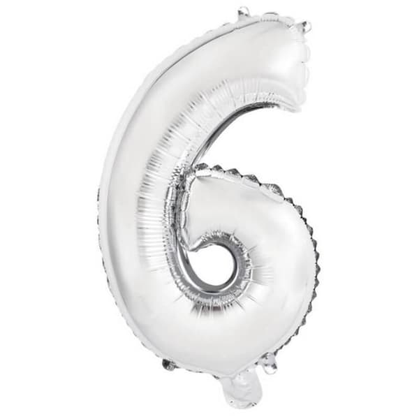 Aluminiumballong 40 cm: Siffra 6 - Silver